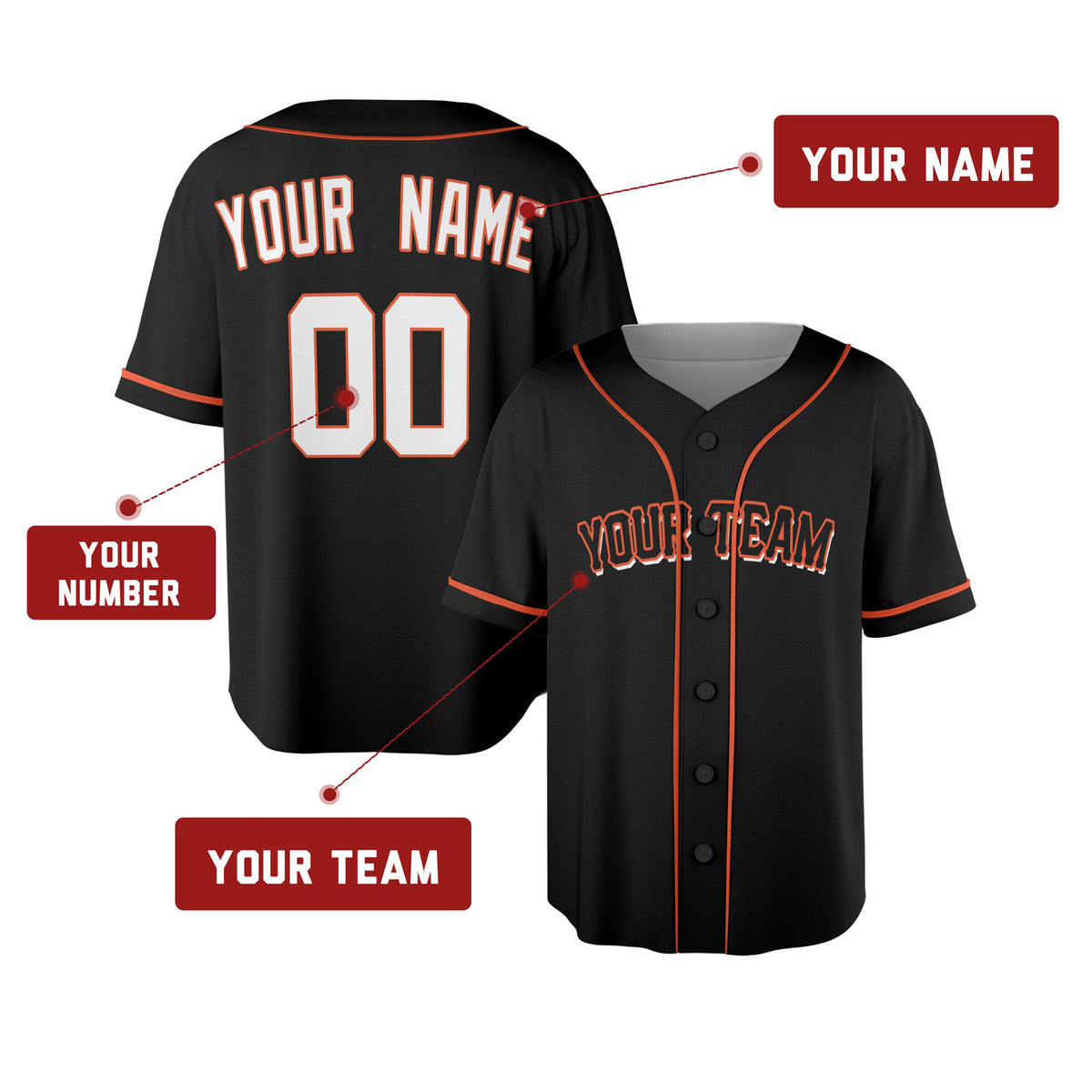 Custom San Francisco Baseball Jersey – Blackout Style, Personalized Name & Number for Kids & Adults-2