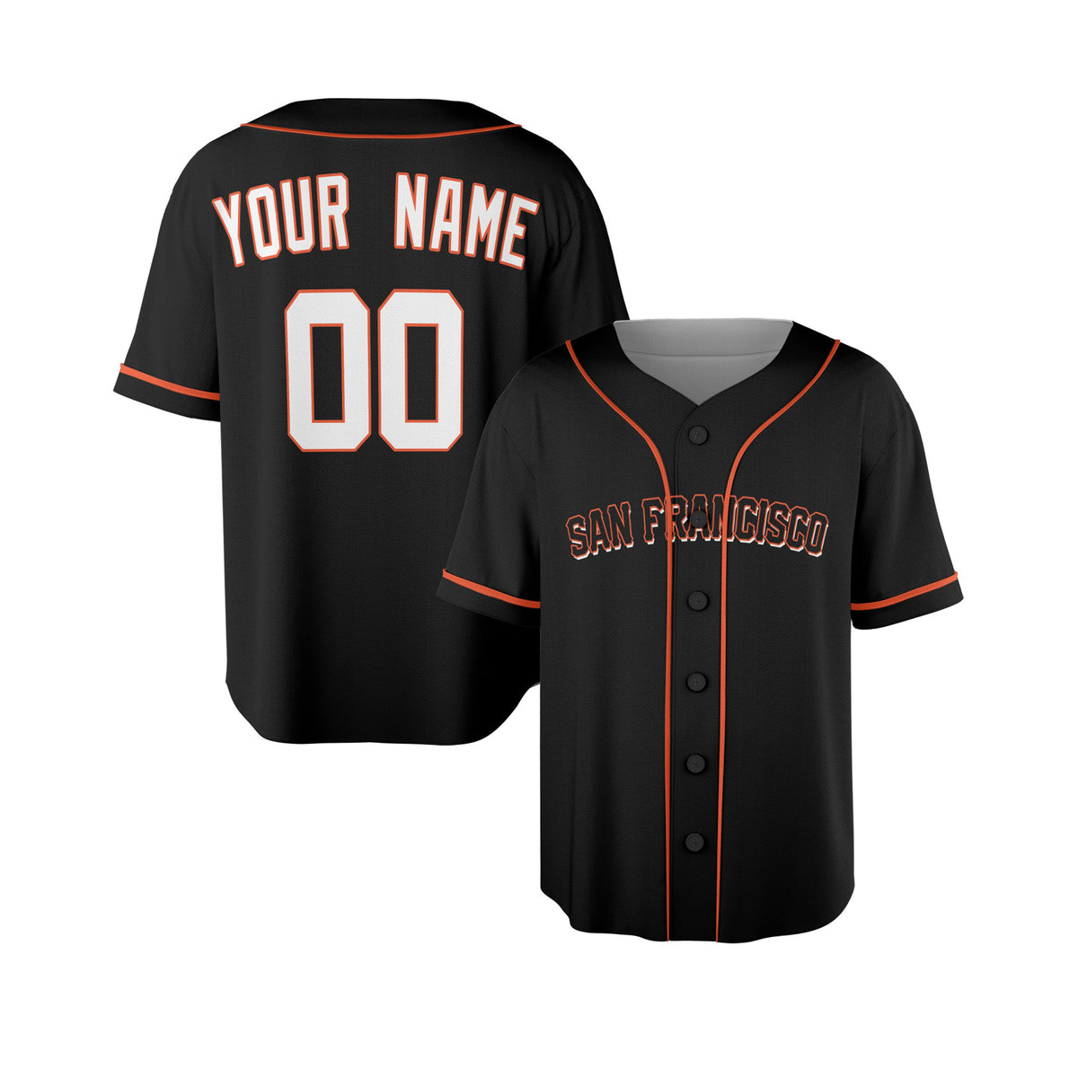 Custom San Francisco Baseball Jersey – Blackout Style, Personalized Name & Number for Kids & Adults-4