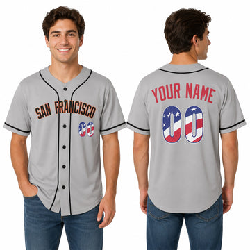 Custom San Francisco Baseball Jersey – USA 250th Anniversary Fourth of July Style, Personalized Name & Number-1
