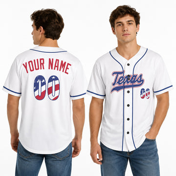 Custom Texas Baseball Jersey – USA 250th Anniversary Fourth of July Style, Personalized Name & Number-1