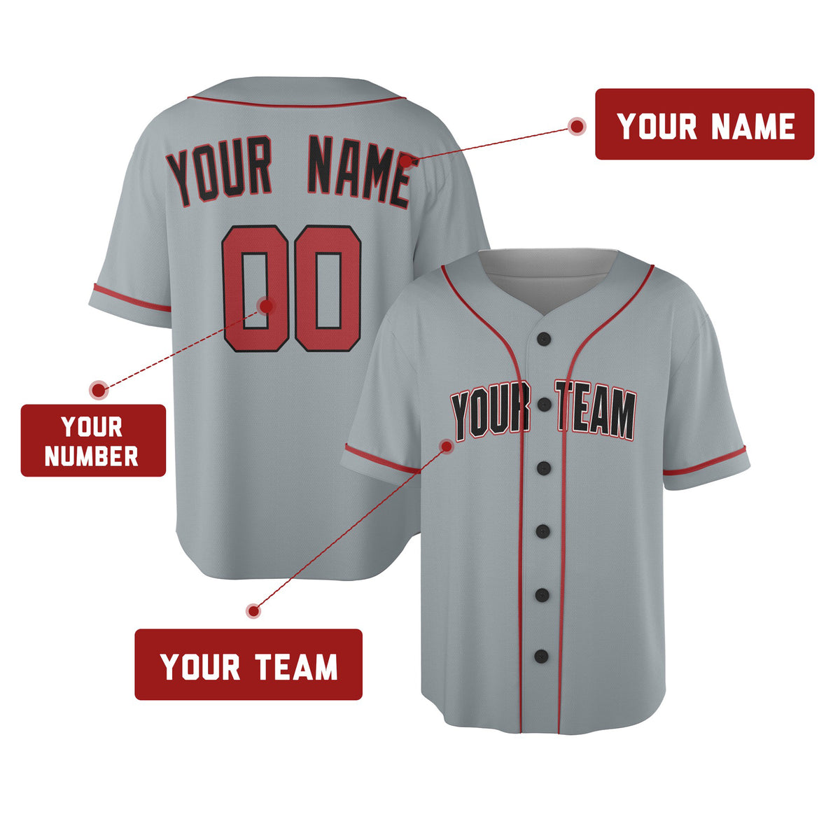 Custom Washington Baseball Jersey for Kids Adults Road Style, Personalized Name Number Shirt-2