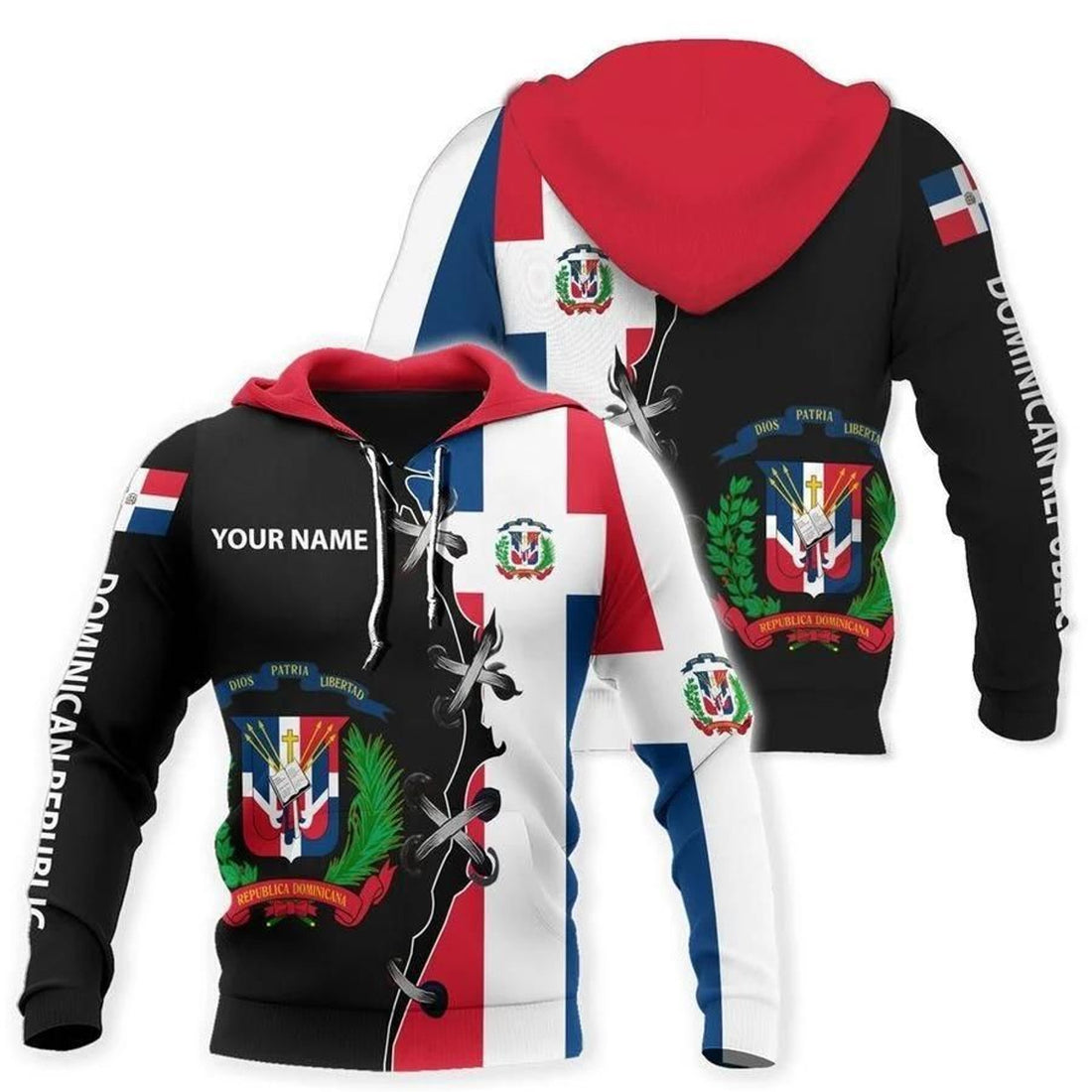 FUNSTUFFPRINT Customize Dominican Republic 3D Hoodie and Zip Hoodie