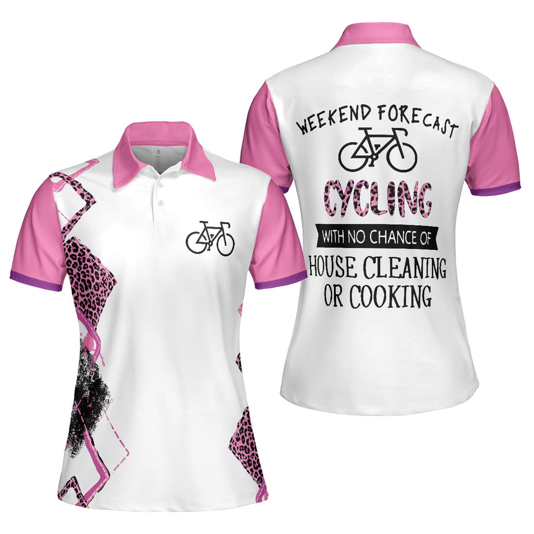 Cycling With No Chance Of House Cleaning Or Cooking, Cycling Short Sleeve Women Polo Shirt