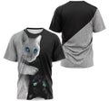 FUNSTUFFPRINT Personalized T-Shirt, Hoodie - Lunisolar White Cat Cat 3D T-shirt