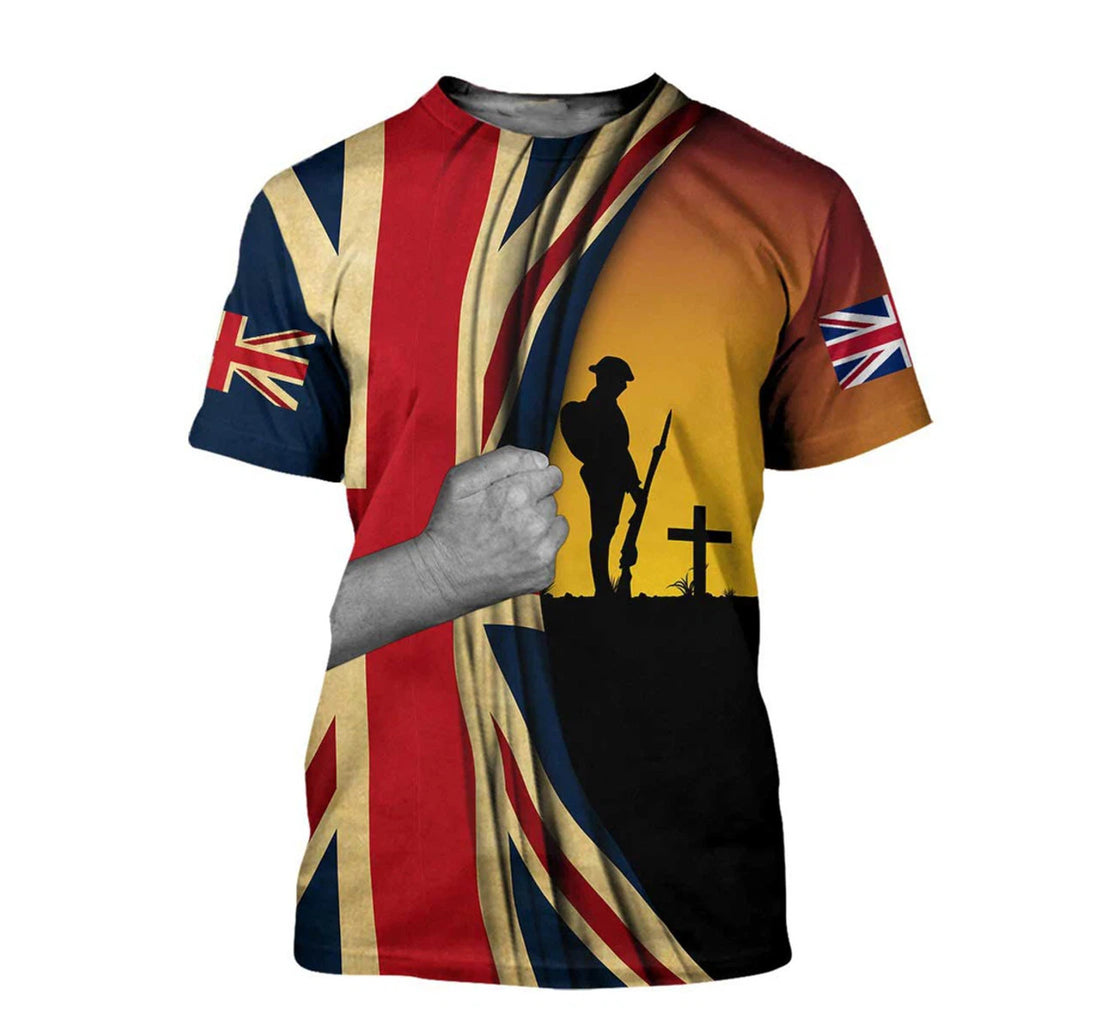 FUNSTUFFPRINT Personalized I Love America Independence Day Independence - 3D Printed T-shirt