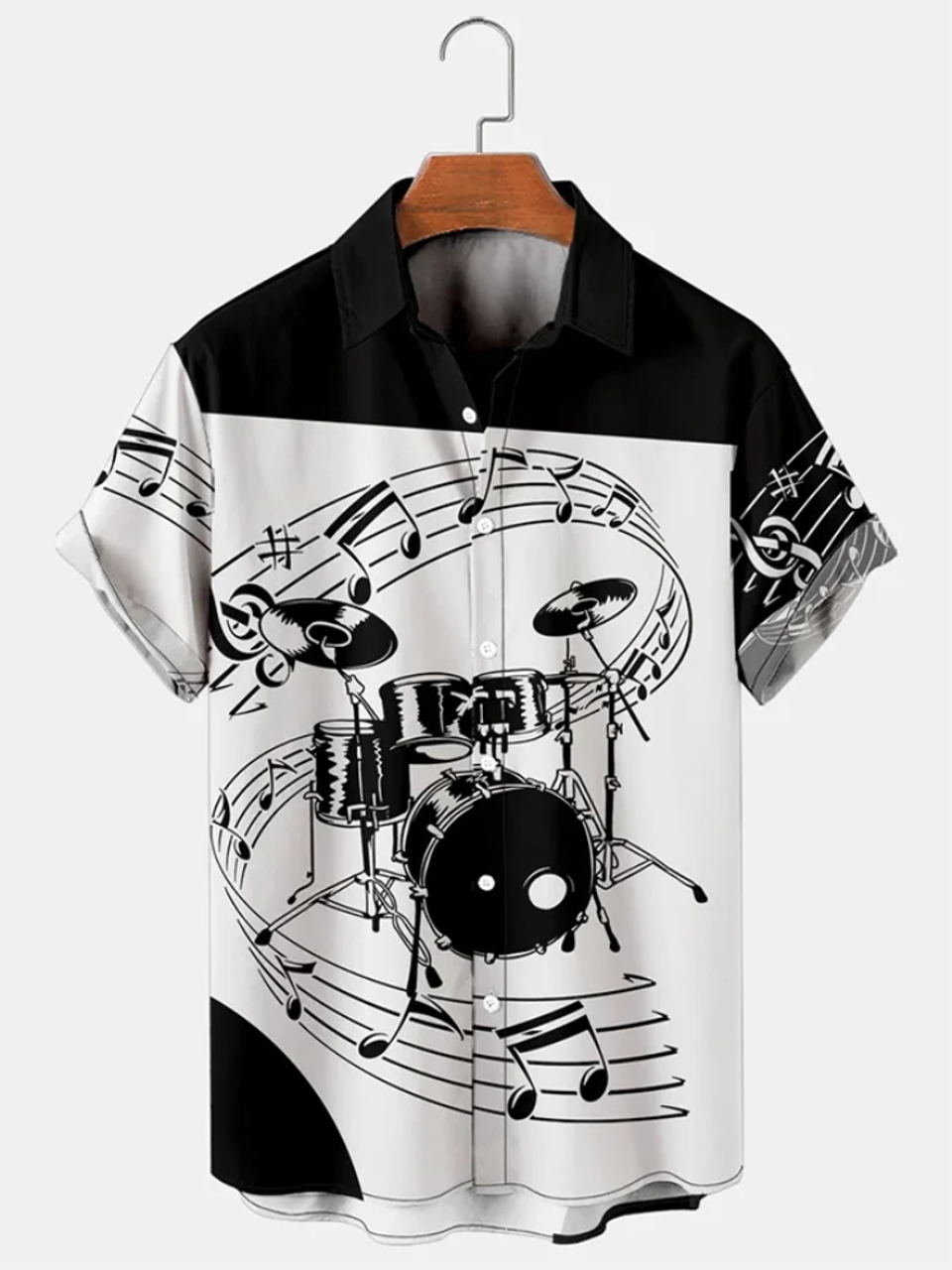 Men's Drum Kit Music Hawaiian Short Sleeve hawaiian Shirts