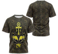 FUNSTUFFPRINT Personalized T-Shirt, Hoodie - Ancient Egyptian Hieroglyphic Pattern Ankh Cruz Bastet 3D T-shirt