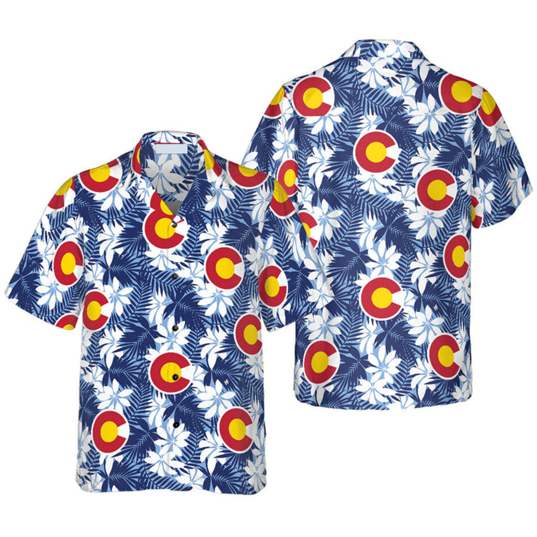 Colorado Flag Seamless Pattern USA Hawaiian Shirt for men and women