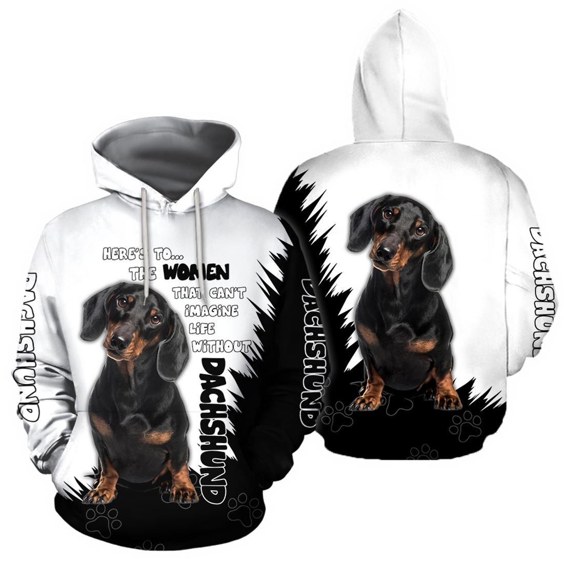 FUNSTUFFPRINT Dachshund Dog Lover 3D Hoodie and Zip Hoodie