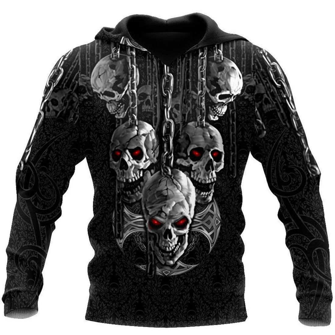FUNSTUFFPRINT Dark Art Skull 3D Hoodie and Zip Hoodie