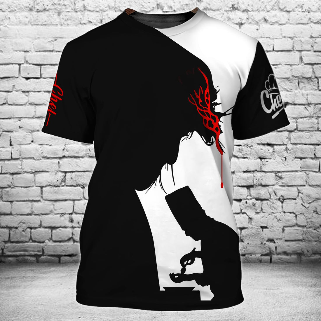FUNSTUFFPRINT Chef, Jesus, Personalized Name 3D T-shirt