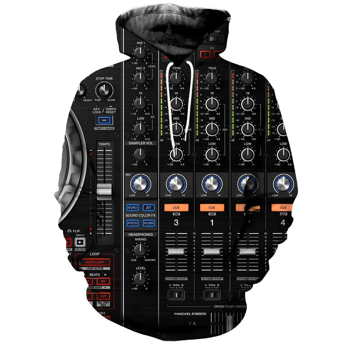 FUNSTUFFPRINT Serato DJ Controller 3D Hoodie and Zip Hoodie
