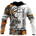 FUNSTUFFPRINT Deer Hunting Tattoo Camo 3D Hoodie and Zip Hoodie