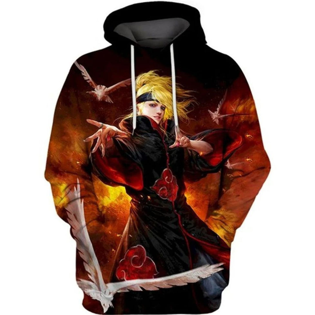 FUNSTUFFPRINT Deidara Naruto Anime For Lover Full 3D Hoodie and Zip Hoodie