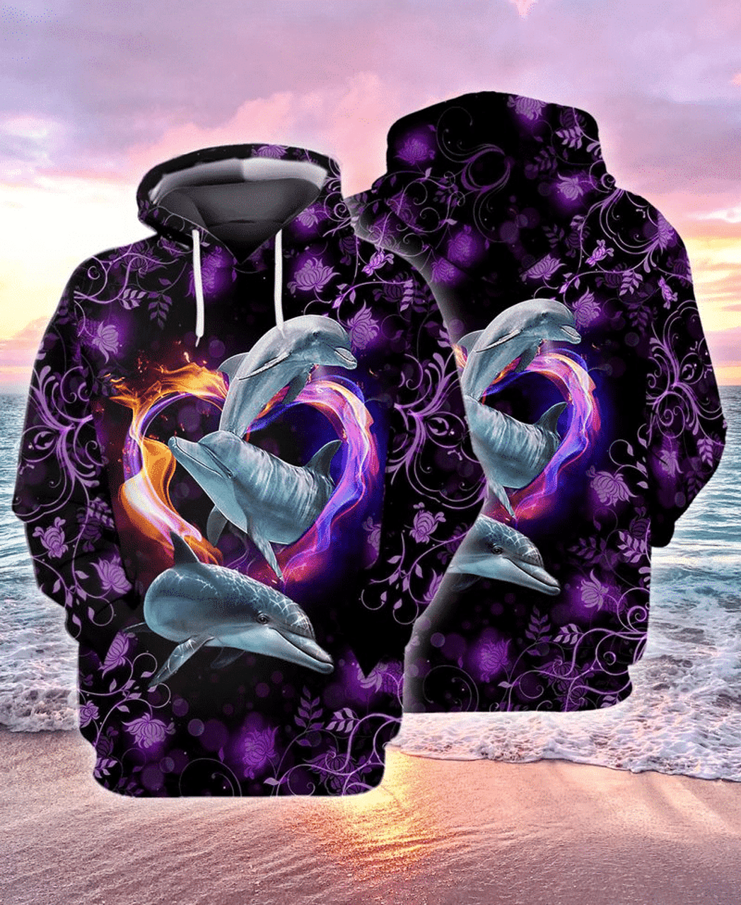 FUNSTUFFPRINT Dolphin 3D Hoodie and Zip Hoodie
