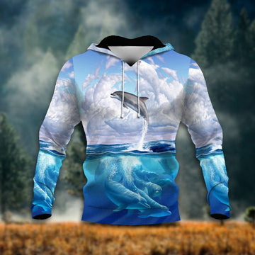 FUNSTUFFPRINT Dolphin 3D Hoodie and Zip Hoodie