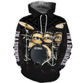 FUNSTUFFPRINT Drums Gift 3D Hoodie and Zip Hoodie