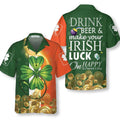 Irish Luck On St. Patrick's Day Hawaiian Shirt, St. Patricks Day Shirt, Cool St Patrick's Day Gift