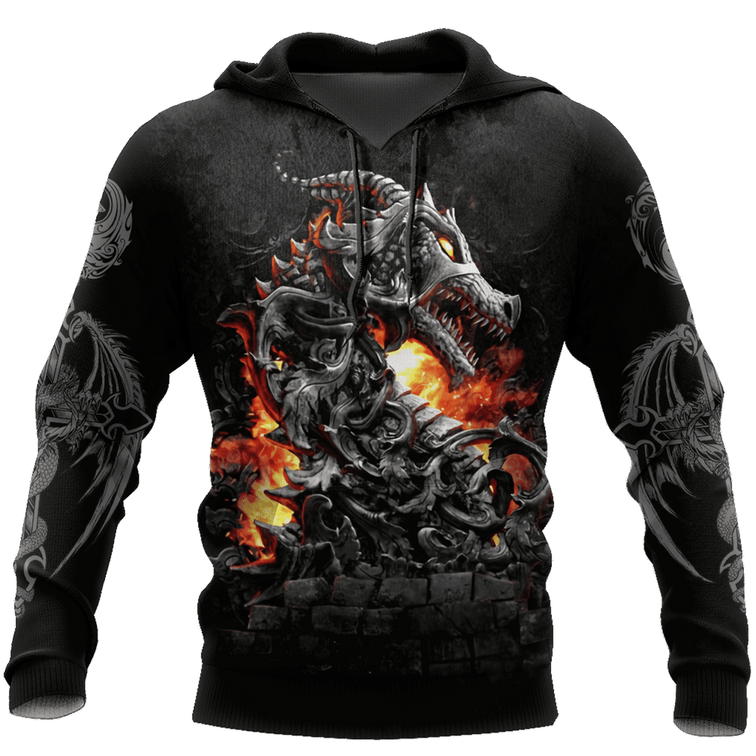 FUNSTUFFPRINT Dungeon Dragon 3D Hoodie and Zip Hoodie