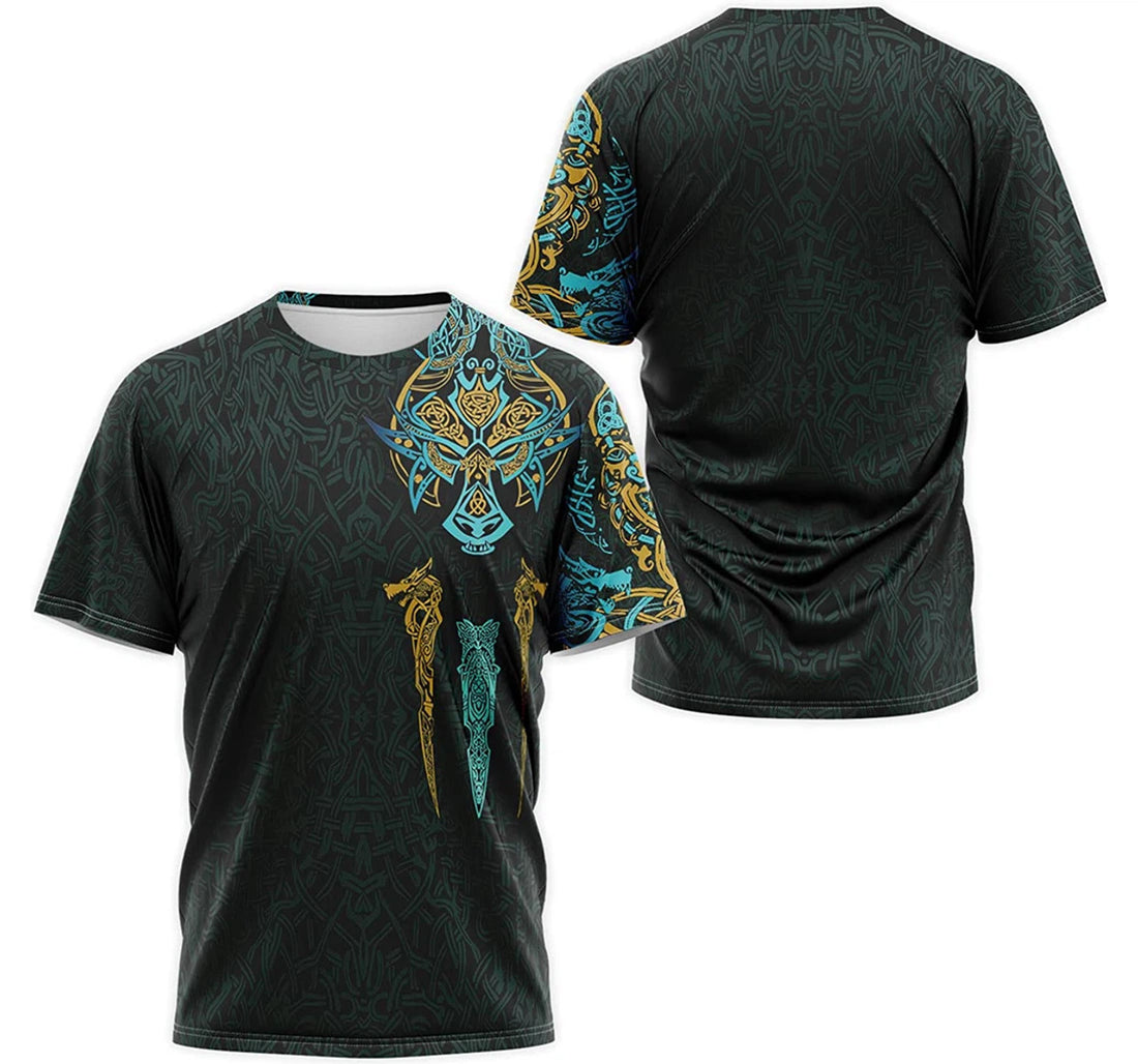 FUNSTUFFPRINT Personalized T-Shirt, Hoodie - Dragon Odin Norse Mythology Pattern 3D T-shirt