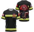 FUNSTUFFPRINT Personalized T-Shirt, Hoodie - Skull American Flag Firefighter Costume 3D T-shirt