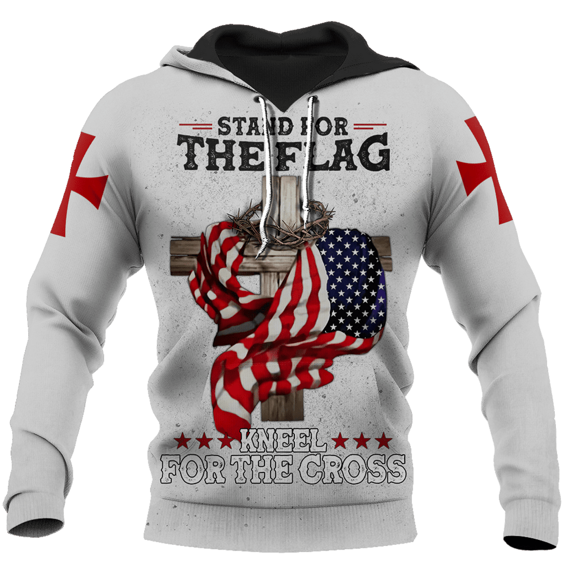 FUNSTUFFPRINT Easter God Jesus American Flag Patriotic Unisex 3D Hoodie and Zip Hoodie