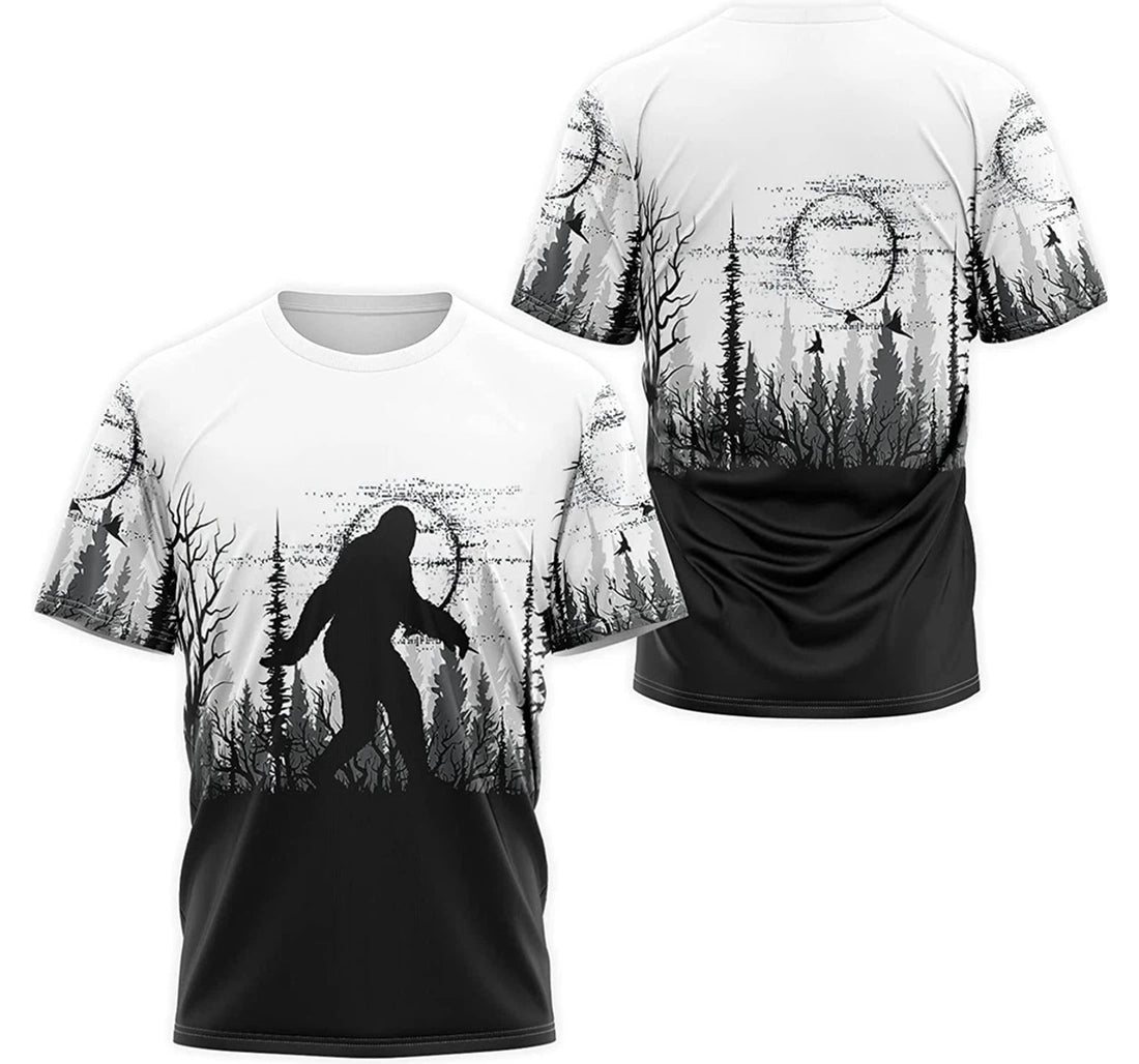 FUNSTUFFPRINT Personalized T-Shirt, Hoodie - Bigfoot Forest Night Moon 3D T-shirt