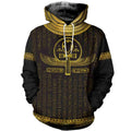 FUNSTUFFPRINT Egyptian Cross Ankh Gold 3D Hoodie and Zip Hoodie
