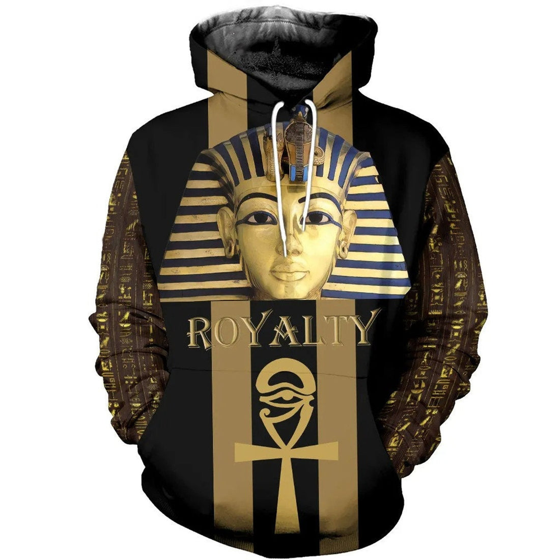 FUNSTUFFPRINT Egyptian King Tut Royalty 3D Hoodie and Zip Hoodie
