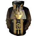 FUNSTUFFPRINT Egyptian King Tut Royalty 3D Hoodie and Zip Hoodie