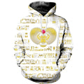 FUNSTUFFPRINT Egyptian Scarab Beetle Gold 3D Hoodie and Zip Hoodie