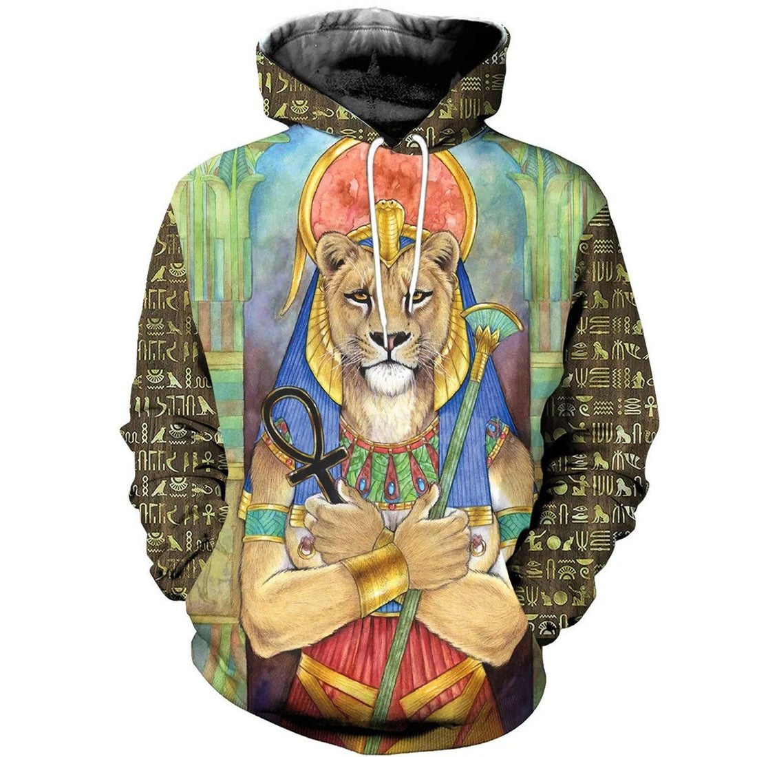 FUNSTUFFPRINT Egyptian Sekhmet God 3D Hoodie and Zip Hoodie