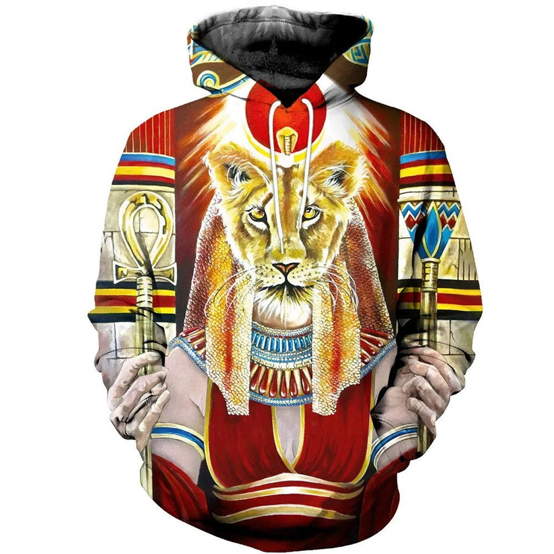 FUNSTUFFPRINT Egyptian Sekhmet God Gift 3D Hoodie and Zip Hoodie