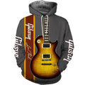 FUNSTUFFPRINT Electric Guitar Art 3D Hoodie and Zip Hoodie