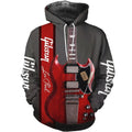FUNSTUFFPRINT Electric Guitar Red 3D Hoodie and Zip Hoodie