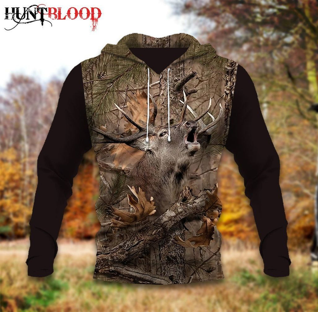 FUNSTUFFPRINT Elk Hunting Ntd 3D Hoodie and Zip Hoodie