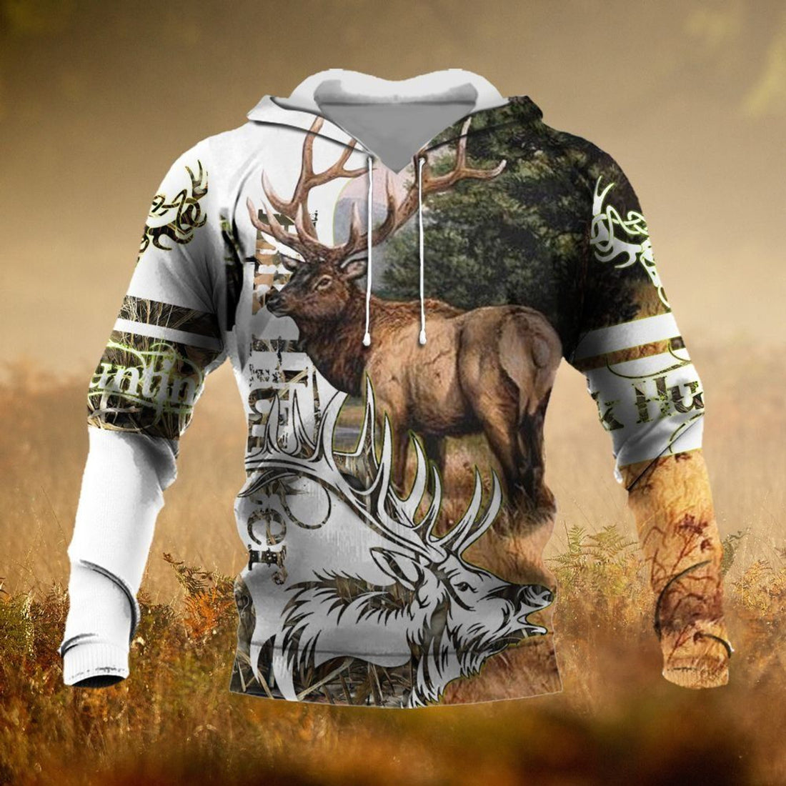 FUNSTUFFPRINT Elk Hunting Unisex 3D Hoodie and Zip Hoodie