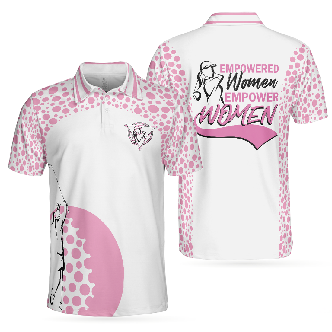 Empowered Women Empower Women Golf Pink Short Sleeve Polo Shirt, Polo Shirts For Men And Women