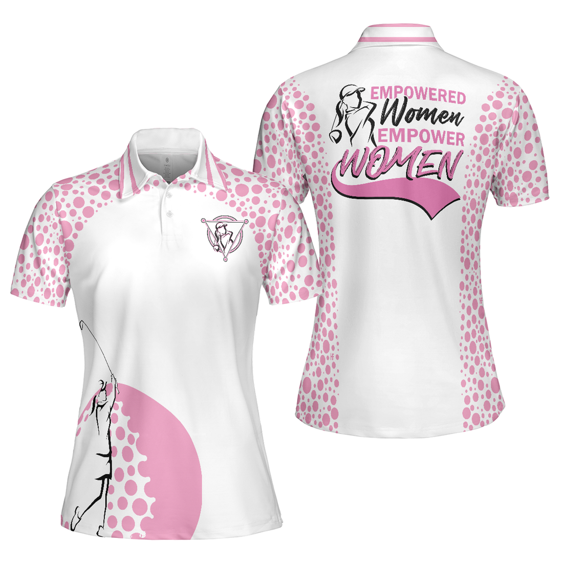Empowered Women Empower Women Golf Pink Short Sleeve Women Polo Shirt, Golf Shirt For Ladies, Unique Female Golf Gift