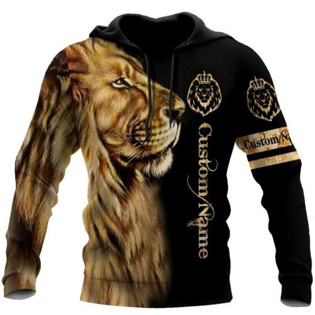 FUNSTUFFPRINT Personalized Lion 3D All Over Printed Hoodie The King 3D Hoodie and Zip Hoodie