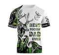 FUNSTUFFPRINT Personalized Best Buckin' Dad Ever Deer Hunting Tanktop Dad - 3D Printed T-shirt