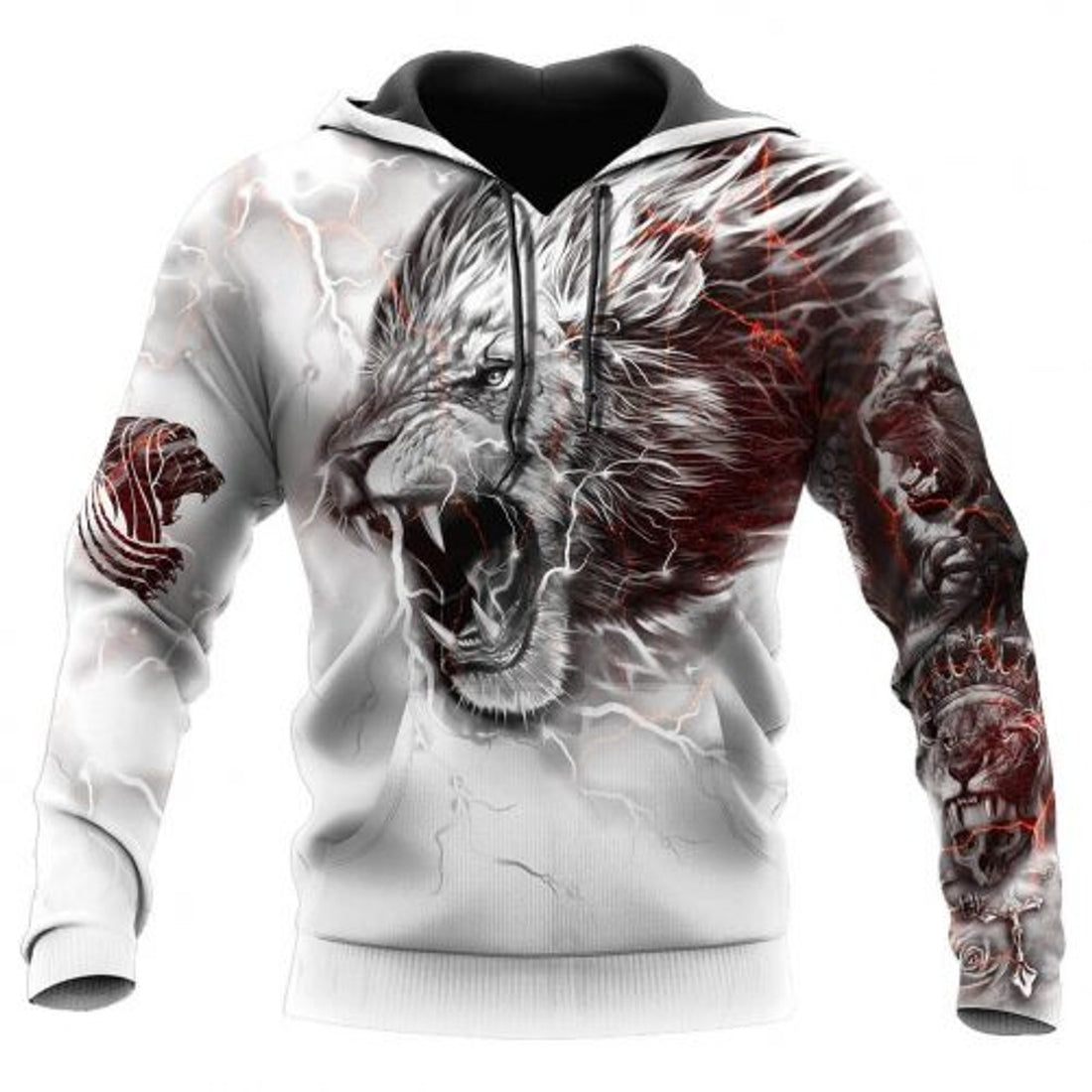 FUNSTUFFPRINT Lion Viking 3D All Over Printed Hoodie 3D Hoodie and Zip Hoodie