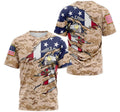 FUNSTUFFPRINT Personalized T-Shirt, Hoodie - Us Marine Corps Veteran American Flag Camo 2 3D T-shirt