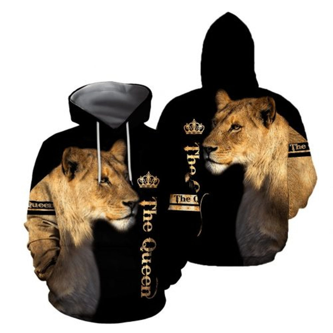 FUNSTUFFPRINT Lion Hoodie The Queen 3D Hoodie and Zip Hoodie