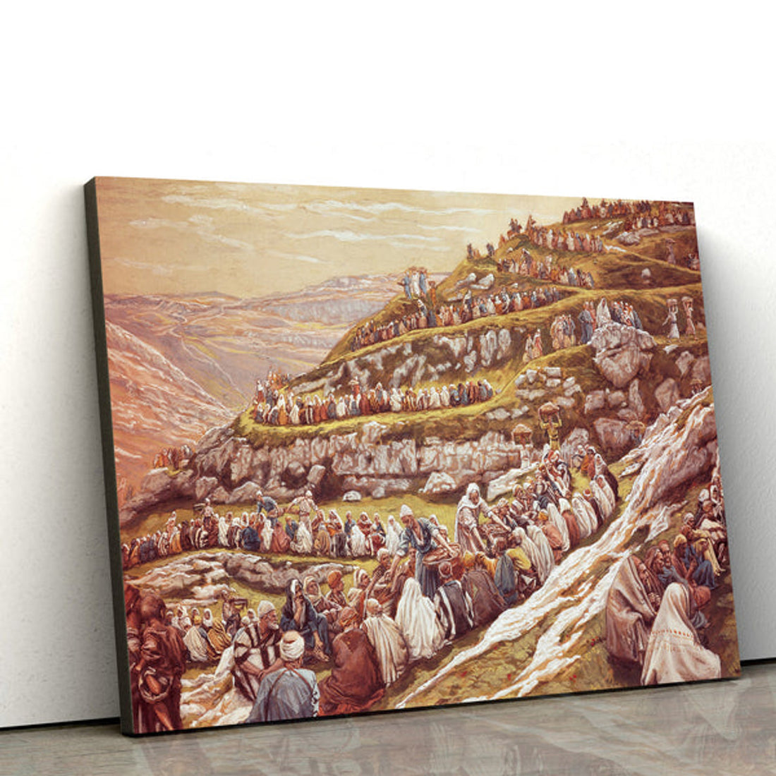 Jesus Feeds The Five Thousand Canvas Poster - Christian Wall Art 