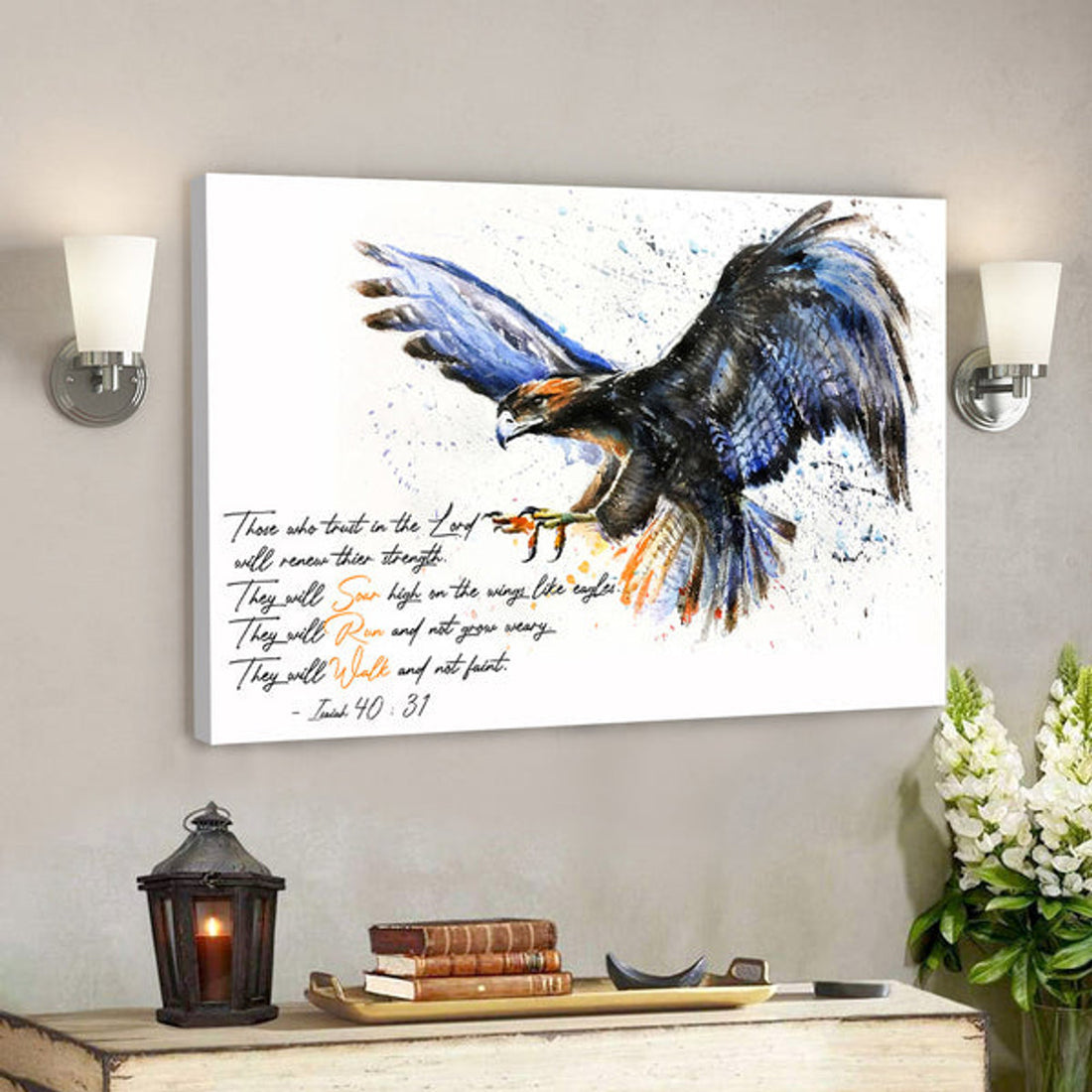 Eagle - But Those Who HopeIn The Lord - Bible Verse Canvas - Christian Canvas Prints - Faith Canvas 