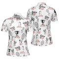Floral Tennis Player Shirt Short Sleeve Women Polo Shirt