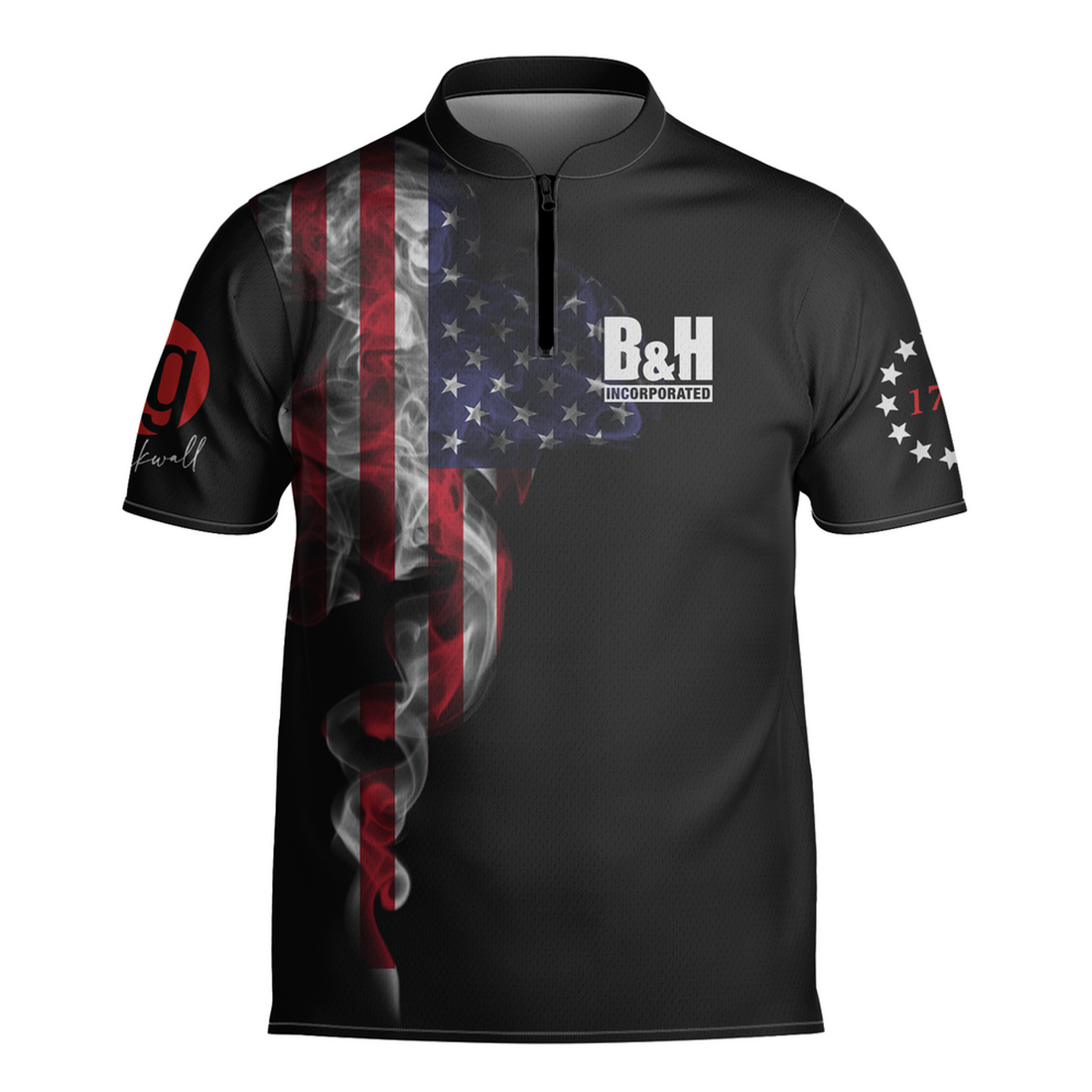 Custom Us Flag Logo Smoke Custom Bowling Jerseys for Men, Uniform Shirt for Bowling Team, Bowler