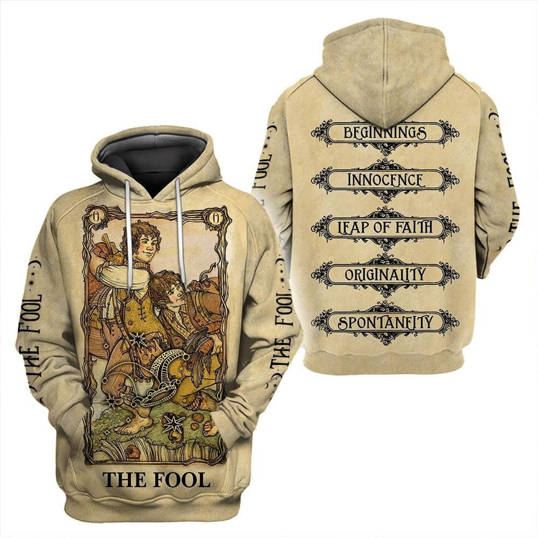 FUNSTUFFPRINT Fortune Telling The Fool 3D Hoodie and Zip Hoodie