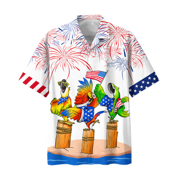Parrot Hawaiian Shirts - Independence Day Is Coming, Funny Independence Day Gift, 4Th Of July Funny Hawaii Shirt